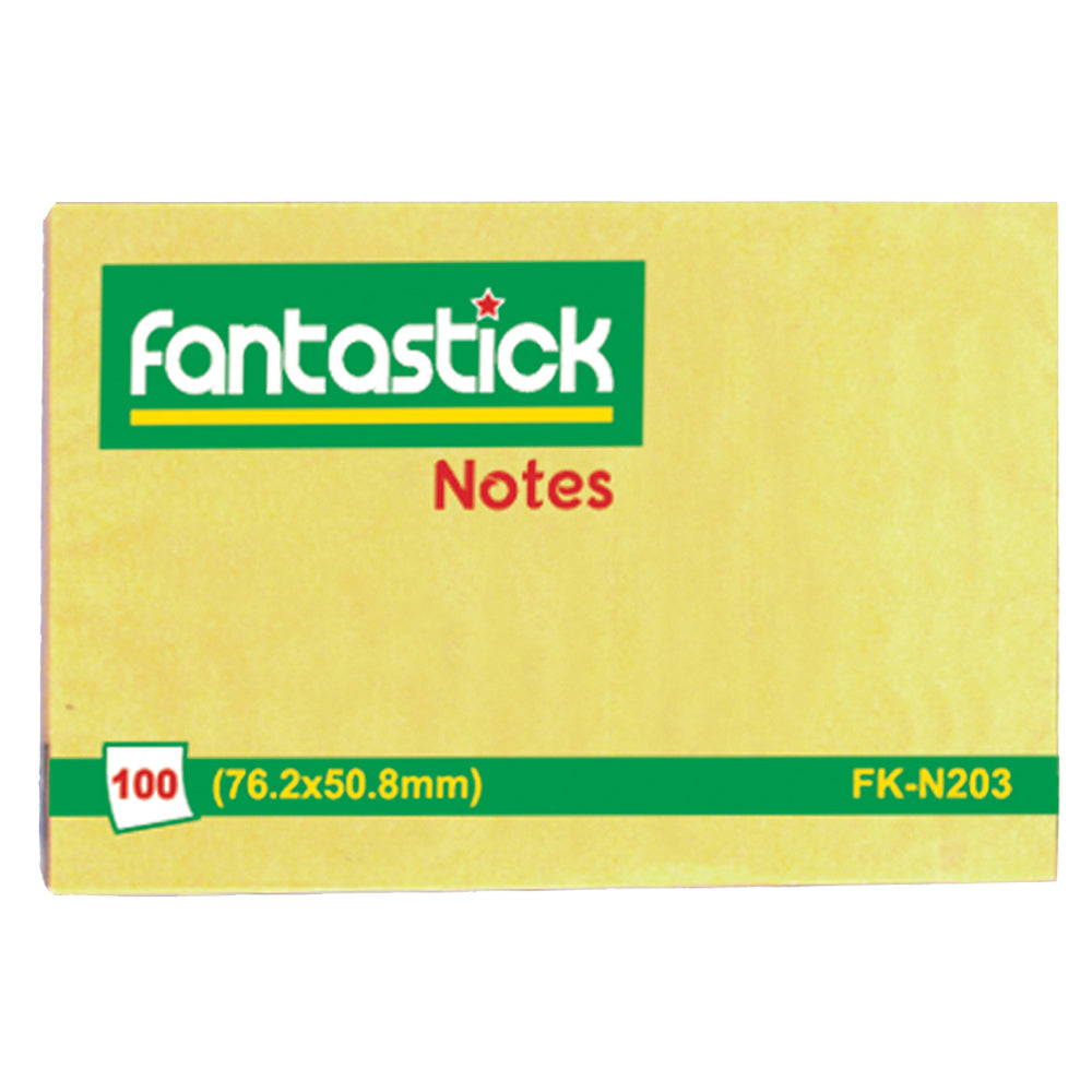 Fantastick Sticky Notes 3x2" Yellow FK-N203 (Pack Of 12 Pcs).