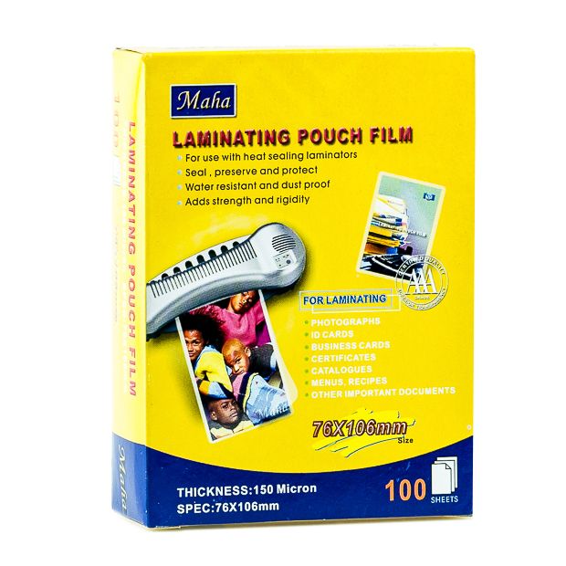 Maha - Laminating Pouch Film 76 x 106mm.