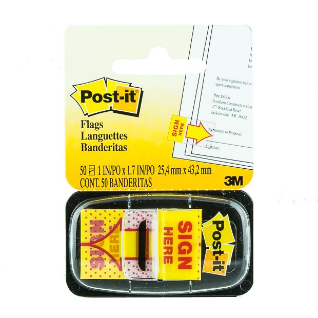 Post it Flag sign Here, 1X 50 sheets/Dispenser.