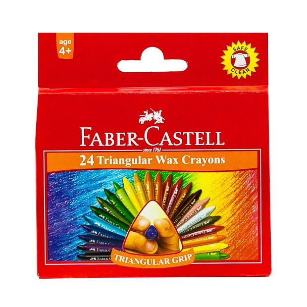 Faber Castell-Triangular Wax Crayons 24 Colors.