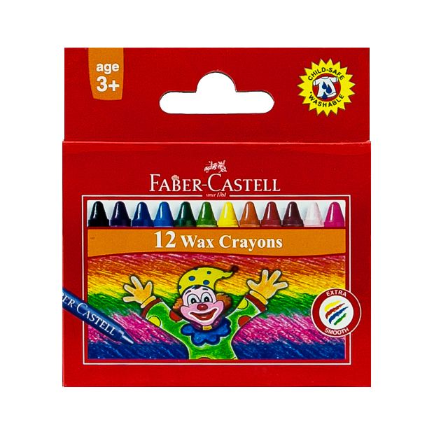 Faber Castell-Wax Crayons 12 Colors.