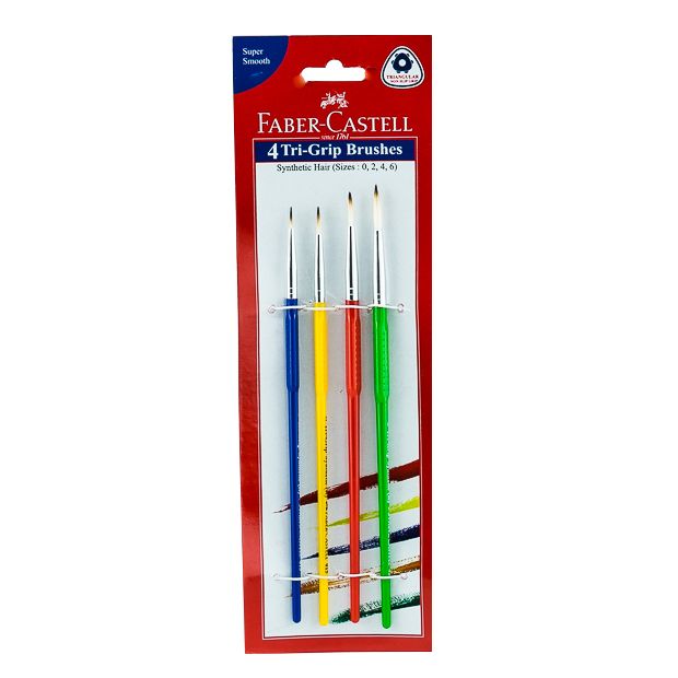 Faber Castell-Tri Grip Brushes Round Set of 4.