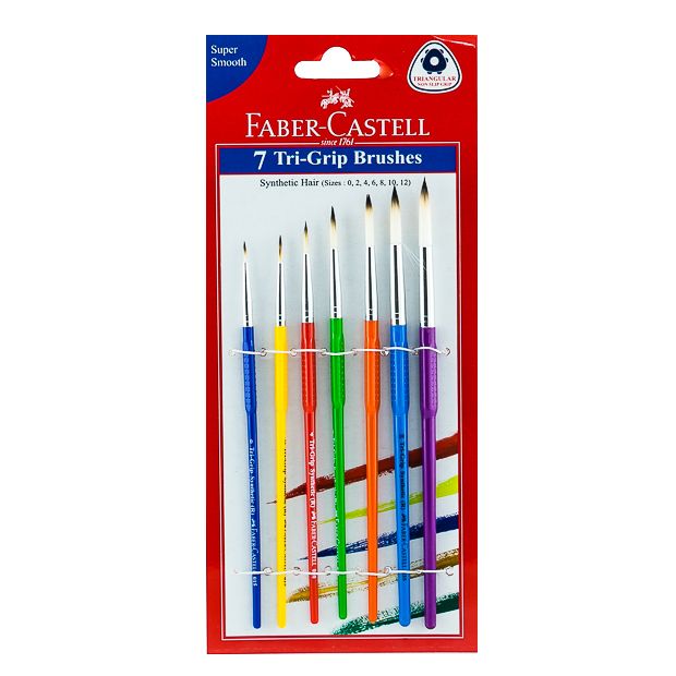Faber Castell-Tri Grip Brushes Round Set of 7.