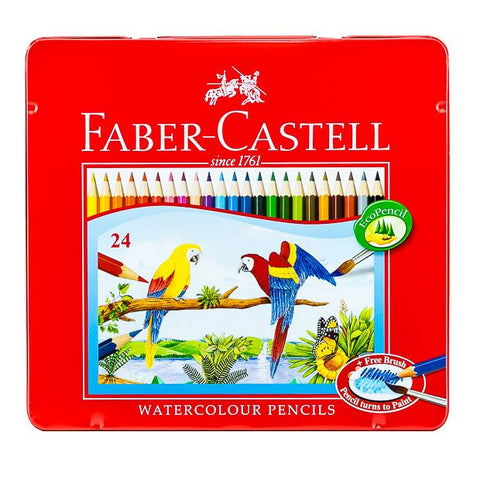 Faber Castell-Water Color Pen 24 Colors (Flat Tin).