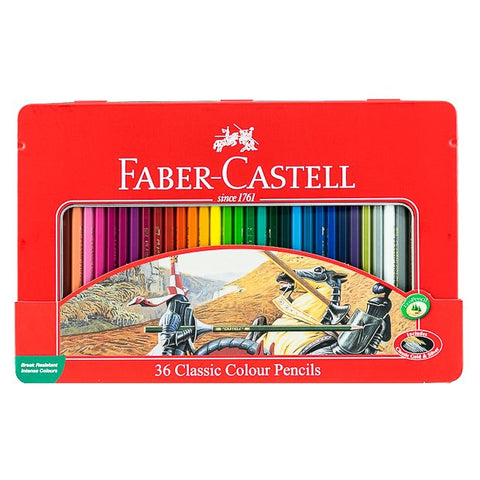 Faber Castell-STD Color Pencil 36 Colors (Flat Tin).