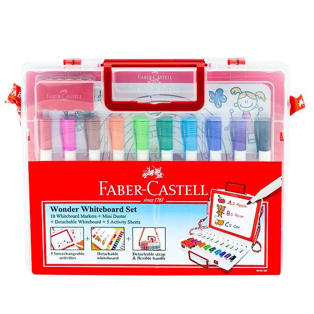 Faber Castell-Wonder White Board Set with 10 Markers.