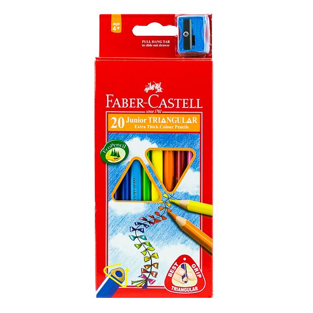 Faber Castell-Junior Triangular Color Pencil 20 (Long).