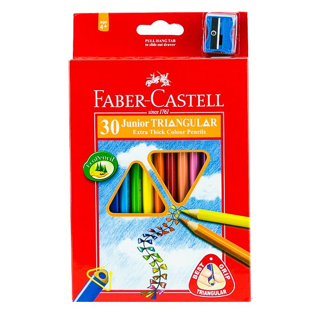 Faber Castell-Junior Triangular Color Pencil 30 (Long).