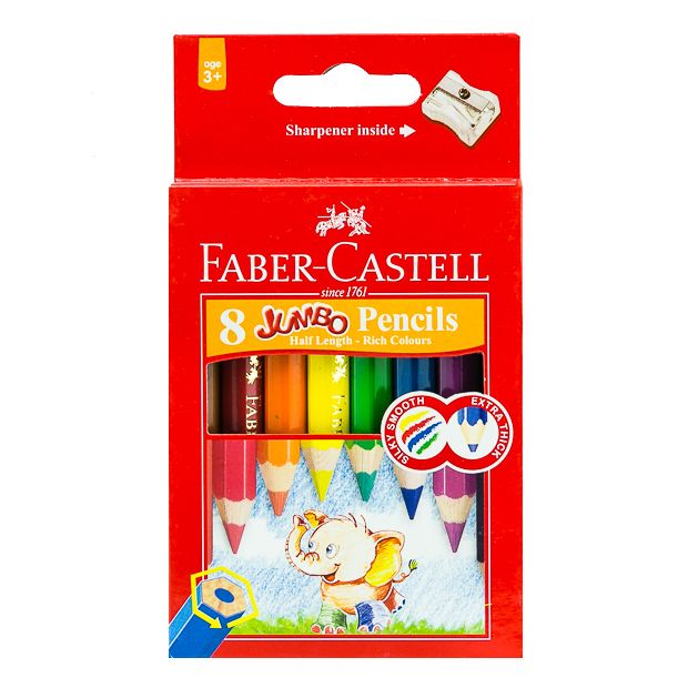 Faber Castell-Redline Jumbo Color Pencil 8 (Short).
