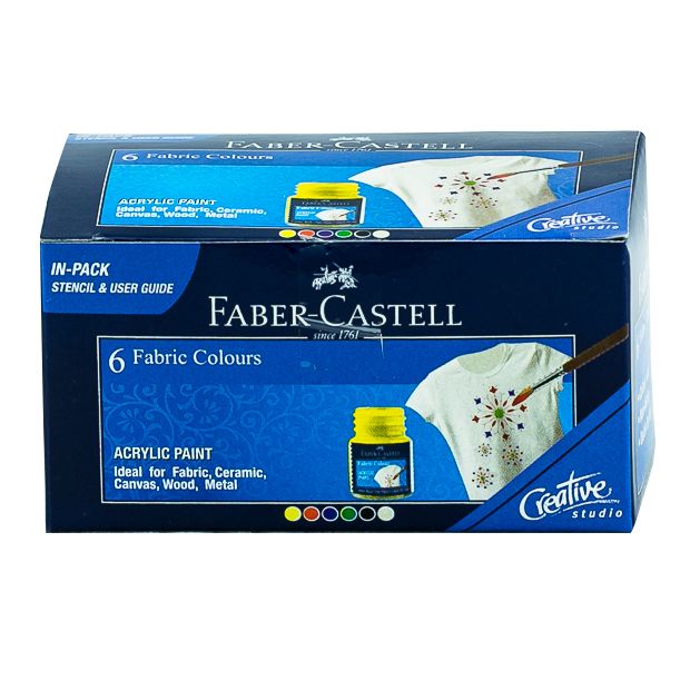 Faber Castell-Fabric Paint 6 Colors.