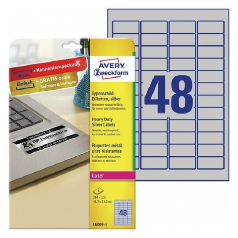 Avery Heavy Duty Labels , 384 Labels Per 8 Pages.