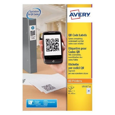 Avery Qr Code Labels , 500 Labels Per 25 Pages.