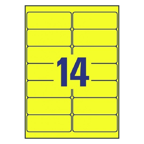 Avery Neon Yellow Labels , 350 Labels Per 25 Pages.