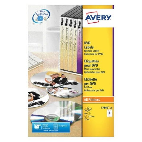 Avery DVD Labels Supersize, 40 Labels Per 20 Sheet.