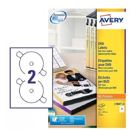 Avery DVD Labels Supersize, 40 Labels Per 20 Sheet.