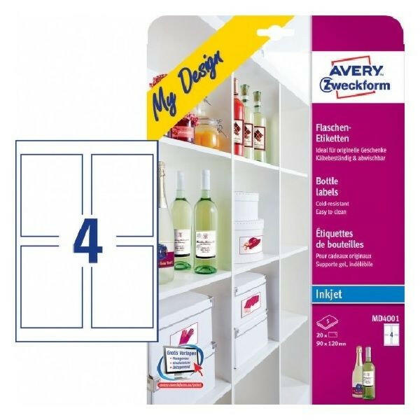 Avery Bottle Labels, 20 Labels Per 5 Pages.