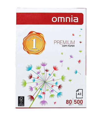 Omnia  A3 Paper, Pack of 500 Sheets