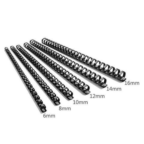 Plastic Binding Combs Black 8mm, Pack of 100.