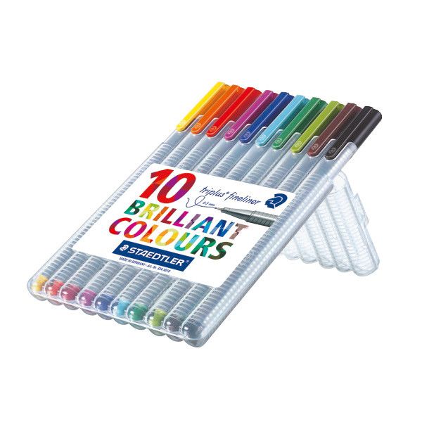 Staedtler Triplus Fineliner Pen Assorted Box of 10 , 334SB10.