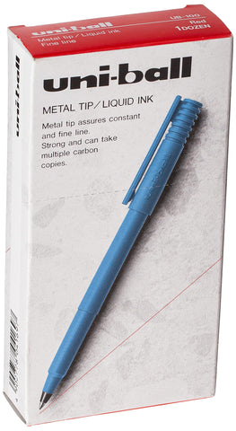 Uni-ball Metal Tip Liquid Ink Pen UB-100 Red (Pack of 12 pcs)