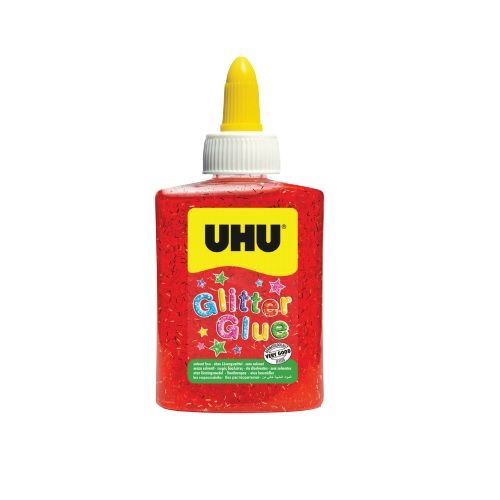 UHU Glitter Glue - Red, 88ml.