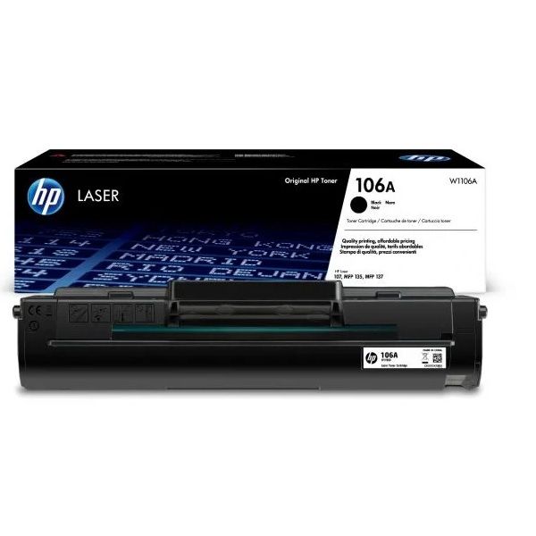 HP 106A Black Original Laser Toner Cartridge W1106A.