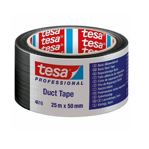 Tesa Duct Tape -Black , 25 m x 50 mm.
