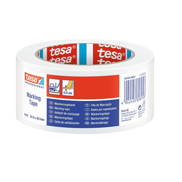 Tesa Floor Marking Tape Professional -White , 33 m x 50 mm.